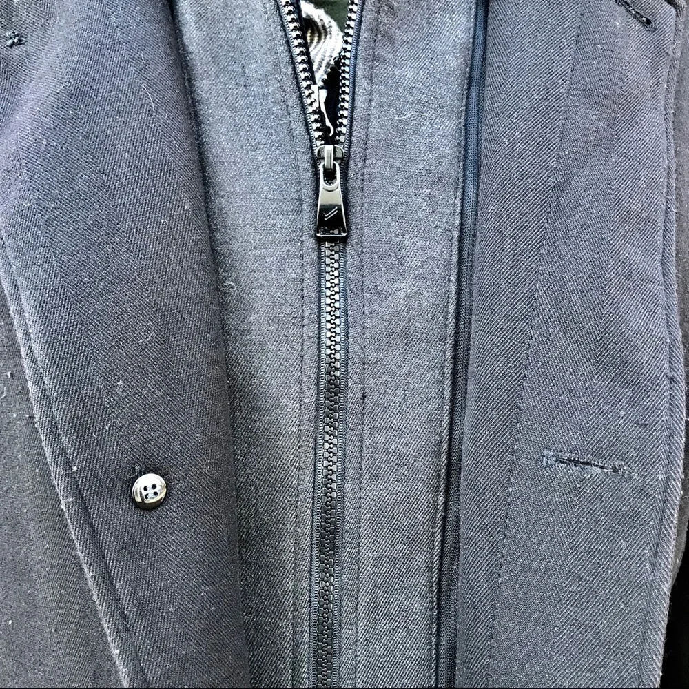 Daniel Hechter Paris Black & Gray Car Coat Winter Jacket Classic Designer